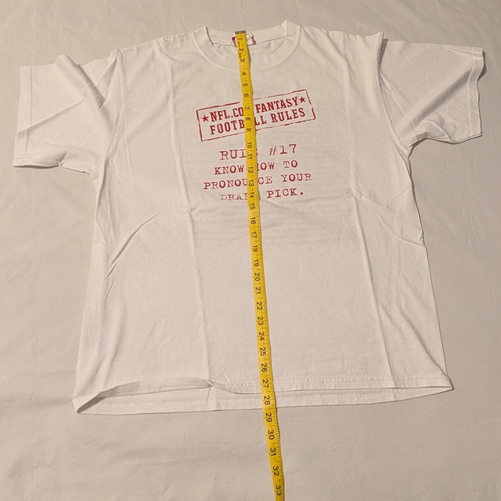 NFL Fantasy Football Rules Graphic T-Shirt Mens Large White VF Imagewear L952 - Picture 7 of 11